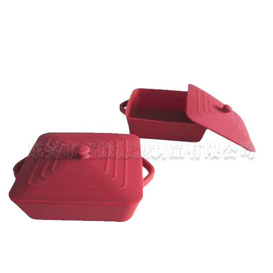 红色硅胶储物盒_方形硅胶储物盒_双耳硅胶储物盒